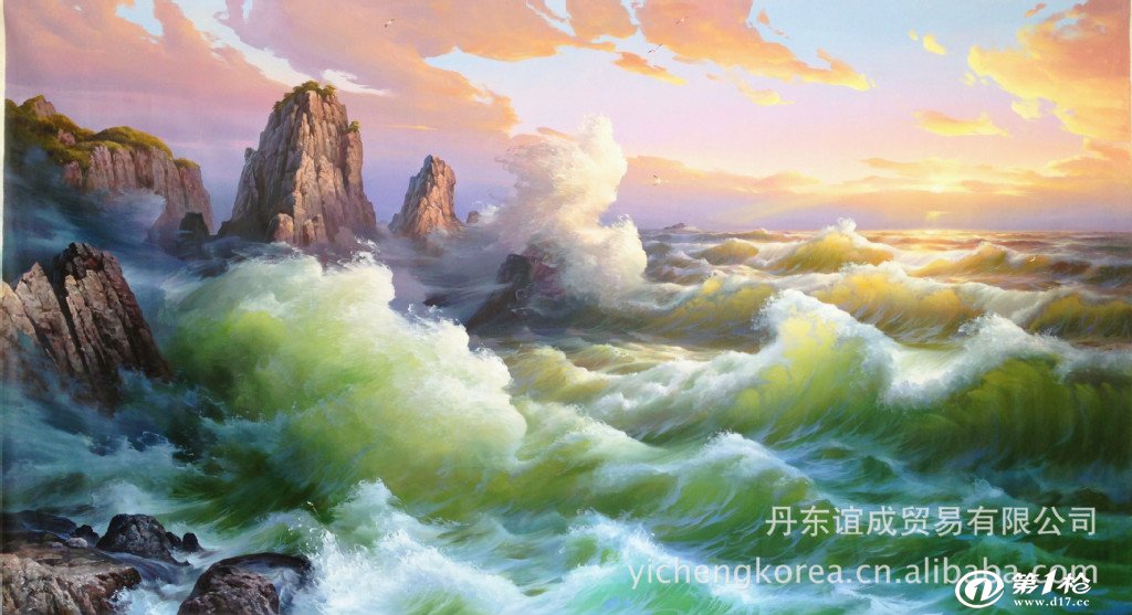 朝鲜亚克力油画,万寿台人民艺术家"金成根"2009 作品