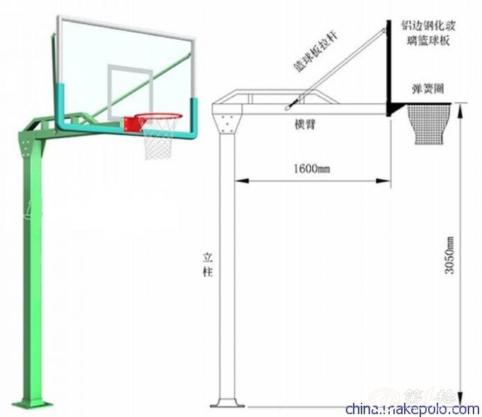 天津小区社区公园海燕式地埋方管篮球架/学校安装地埋