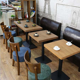 美式复古咖啡厅沙发靠墙卡座甜品奶茶店西餐厅沙发桌椅组合定制