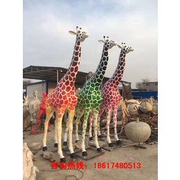 玻璃钢彩绘长颈鹿雕塑 尺寸齐全 价格合理