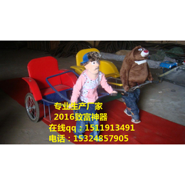 陕西榆林热卖机器人拉车光头强机器人黄包车儿童电瓶玩具车