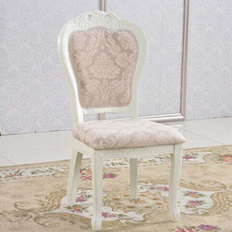 特价欧式实木椅子餐厅餐桌椅软包靠背休闲椅白色田园布艺餐椅