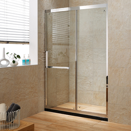 不锈钢淋浴房浴室卫生间洗澡间简易玻璃隔断一字型形移门屏风定制