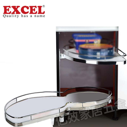 新加坡EXCEL橱柜转角拉篮双层飞碟缓冲拉篮厨房橱柜拉篮