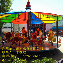 可移动折叠 儿童旋转木马设备 郑州金山游乐 