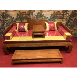实木家具中式组合沙发组合客厅家具原木质布艺沙发中式实木客厅家