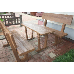 园林仿木桌椅板凳 混凝土靠背桌椅模具 仿树皮桌子模具