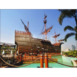 荆州公园海盗船施工中 原装新西兰*木船 振兴景观船厂家