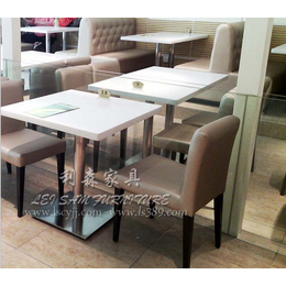 茶餐厅咖啡厅卡座沙发 实木防火餐桌椅 大理石餐桌椅