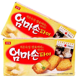 韩国原装进口LOTTE乐天妈妈手派饼干127g千层酥脆饼干缩略图