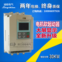 凌烁****批发水泵30KW旁路中文软启动器