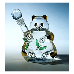 熊猫酒瓶高硼硅玻璃酒瓶熊猫摆件
