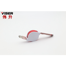 VISER苹果安卓手机二合一伸缩双拉充电数据线金刚吊篮线