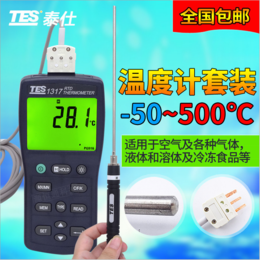 原装台湾泰仕单通道白金电阻温度计TES-1317加TP100