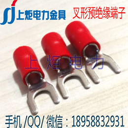 U型线耳冷压接线端子 线耳铜端头 SV2-3.2环保预绝缘