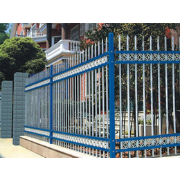 网艺锌钢新型护栏C型白蓝两色组装园艺四横杆护栏