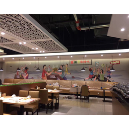 餐厅彩绘背景墙|火星墙绘艺术|武汉餐厅彩绘