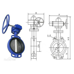 河北宏球阀门D371X对夹式涡轮蝶阀