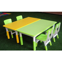 新款*园学生课桌椅厂家* 儿童6人可升降调节餐桌课桌