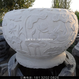 汉白玉水盆雕塑公园水缸石雕