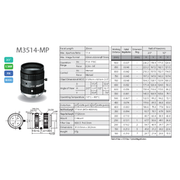 供应computar工业镜头百万像素全系列M3514-MP2