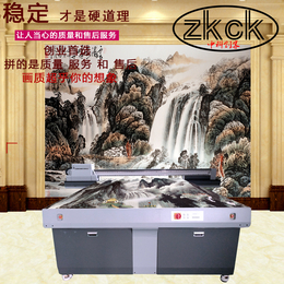 深圳背景墙玻璃金属亚克力彩印机 东芝喷头uv平板打印机