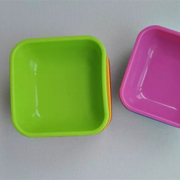 4.5寸方形碗 硅胶碗易清洗 糖果色食品级 可加热碗