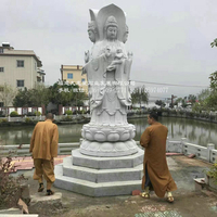 漳州寺院户外大型石雕四面观音圣像顺利交付