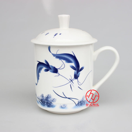 景德镇青花瓷茶杯印logo