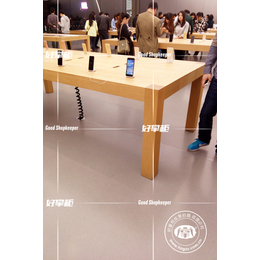 大同苹果木纹体验桌 定制苹果手机展示柜收银台