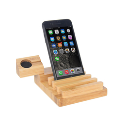 新款手表手机平板多孔USB充电充电支架 木质充电器底座
