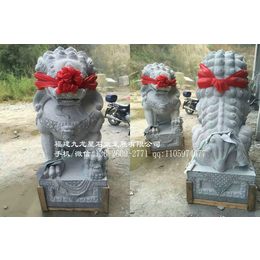 惠安石雕厂家供应2.8米石雕北京狮福建芝麻白花岗岩石材雕刻
