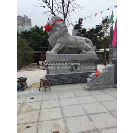 九龙星厂家雕刻寺庙门口石雕卧狮非洲雄狮雕塑威武霸气石狮