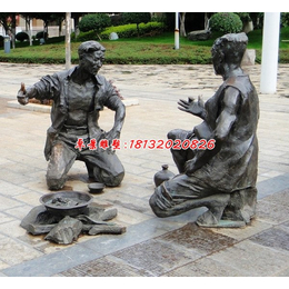 喝酒划拳铜雕广场景观铜雕