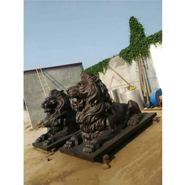 纯铜狮子铸造厂家、纯铜狮子、鑫鹏铜雕厂