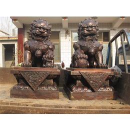 鑫鹏铜雕厂(图)、大型纯铜狮子定制、纯铜狮子