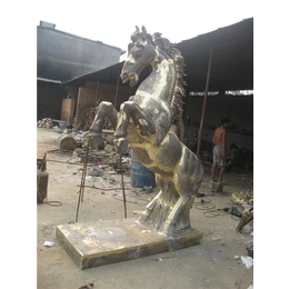 克拉玛依铜马,动物雕塑,三骏图铜马奔腾摆件