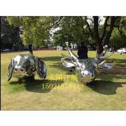 上海不锈钢雕塑公司制作不锈钢抽象动物雕塑户外公园绿地景观装饰