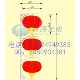 路灯红灯笼装饰-路灯杆挂红灯笼三个一串大红灯笼缩略图