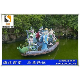 滨州厂家雕塑定制玻璃钢彩绘八仙过海雕塑户外园林景观布景雕塑
