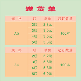 东莞市华莹印刷(多图)|常平送货单表格