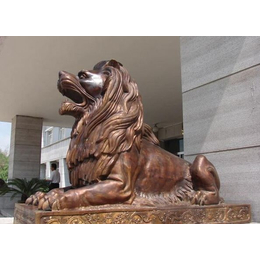 铜狮子雕塑厂家|陕西铜狮子雕塑|聚玺雕塑
