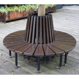灵宝户外休闲生产钢木树围椅定制公共户外公园固定排树椅**