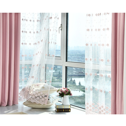 粉色*窗成品纯色遮光窗帘