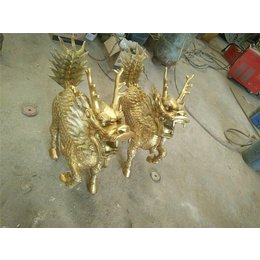 铜雕厂定制铜麒麟(图)、20公分小铜麒麟、青海小铜麒麟