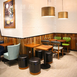 上海星巴克咖啡厅沙发圆皮凳沙发凳圆皮墩定做 