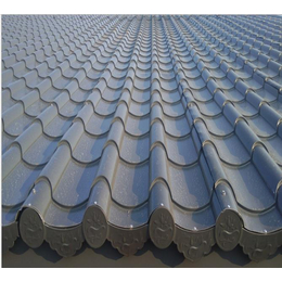 南京苏州古建筑屋面铝镁锰仿古瓦 1.0厚灰黑色铝筒板瓦