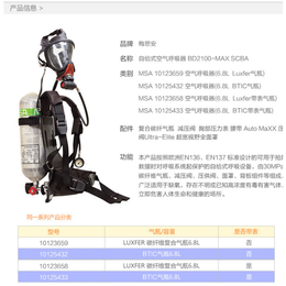 梅思安bd2100超宽视野*罩型自给式空气呼吸器