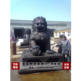 黑龙江铜门狮,艺航雕塑厂家,纯铜门狮