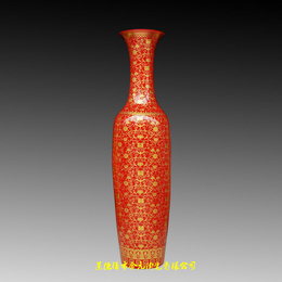 中国红陶瓷花瓶庆典礼品厂家